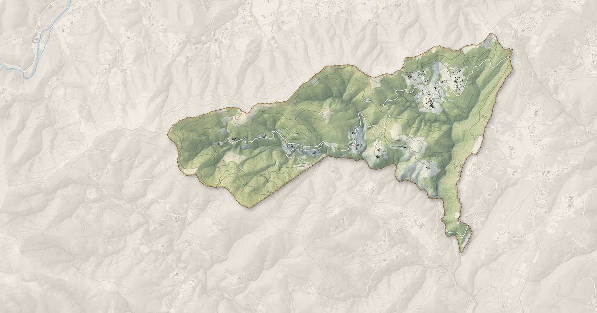 Portrait cartographique de Lentillères : relief, eau, forêts, bâti et voies, calculés à partir des données de l'IGN