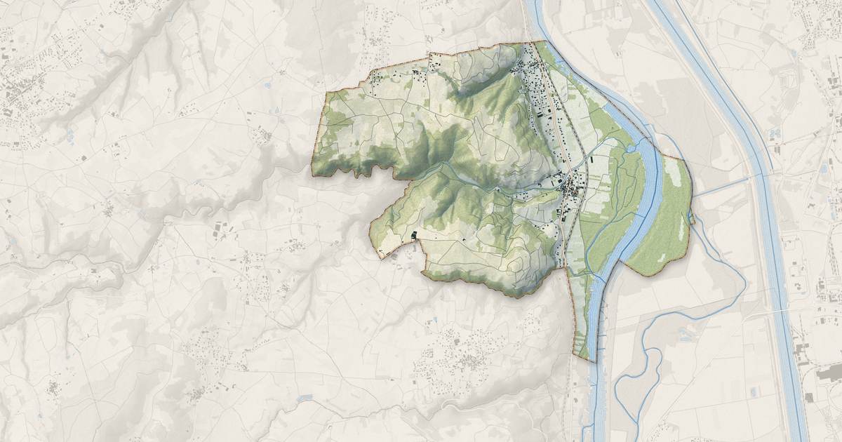 Portrait cartographique de Limony : relief, eau, forêts, bâti et voies, calculés à partir des données de l'IGN