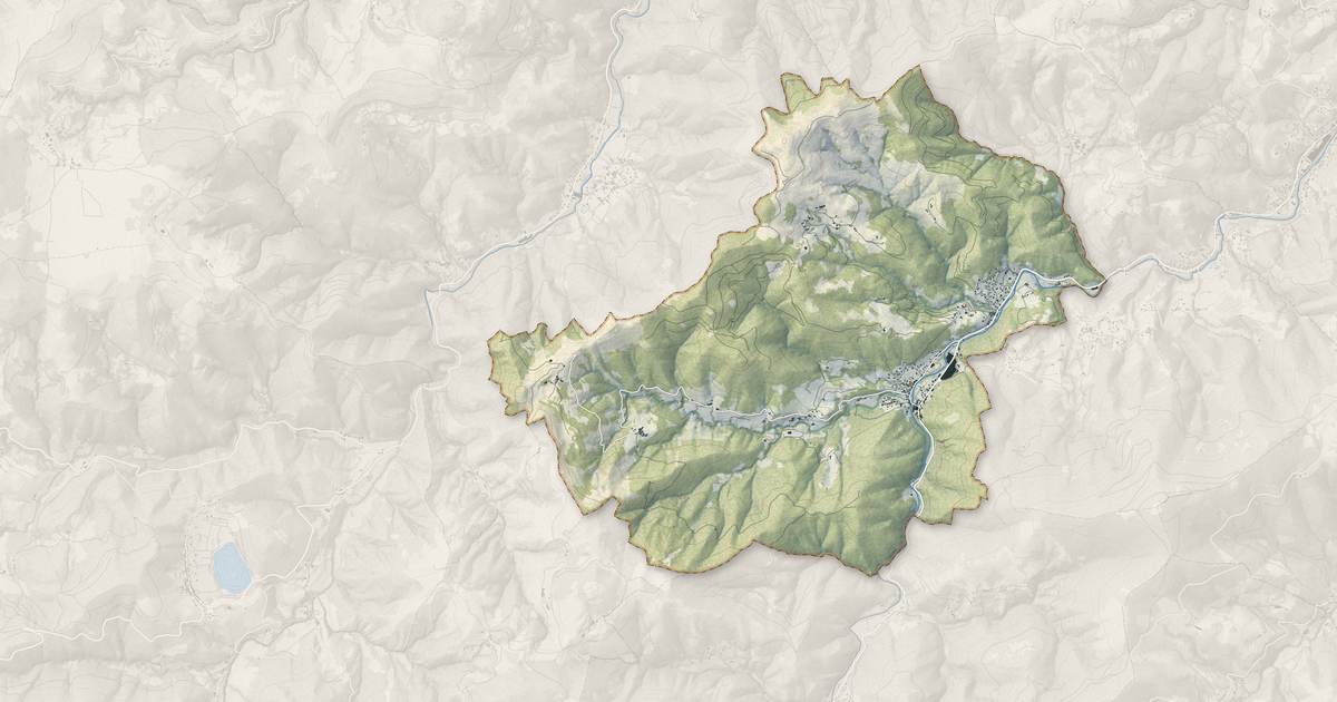 Portrait cartographique de Mariac : relief, eau, forêts, bâti et voies, calculés à partir des données de l'IGN