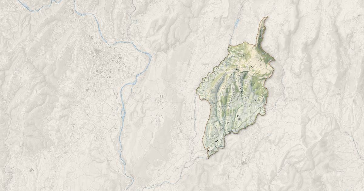 Portrait cartographique de Mirabel : relief, eau, forêts, bâti et voies, calculés à partir des données de l'IGN