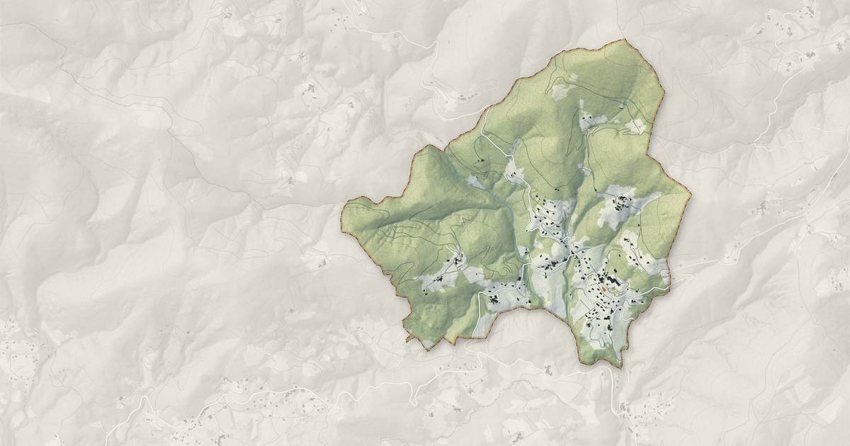 Portrait cartographique de Rocher : relief, eau, forêts, bâti et voies, calculés à partir des données de l'IGN