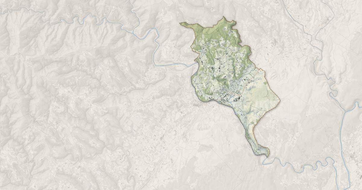 Portrait cartographique de Rosières : relief, eau, forêts, bâti et voies, calculés à partir des données de l'IGN