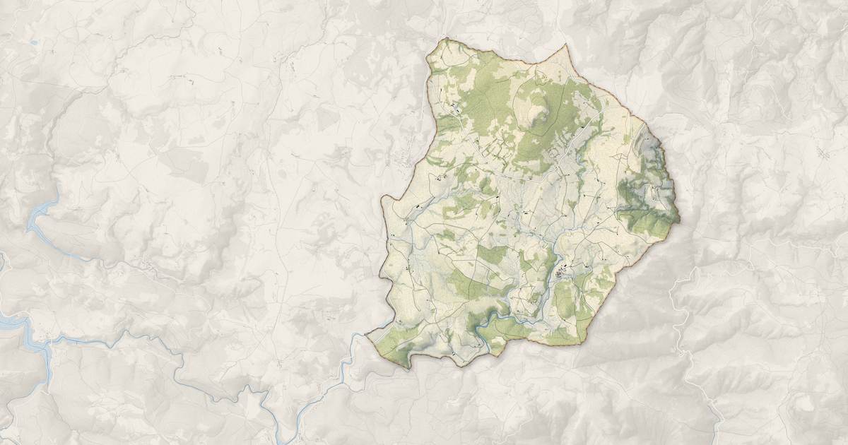 Portrait cartographique de Sagnes-et-Goudoulet : relief, eau, forêts, bâti et voies, calculés à partir des données de l'IGN