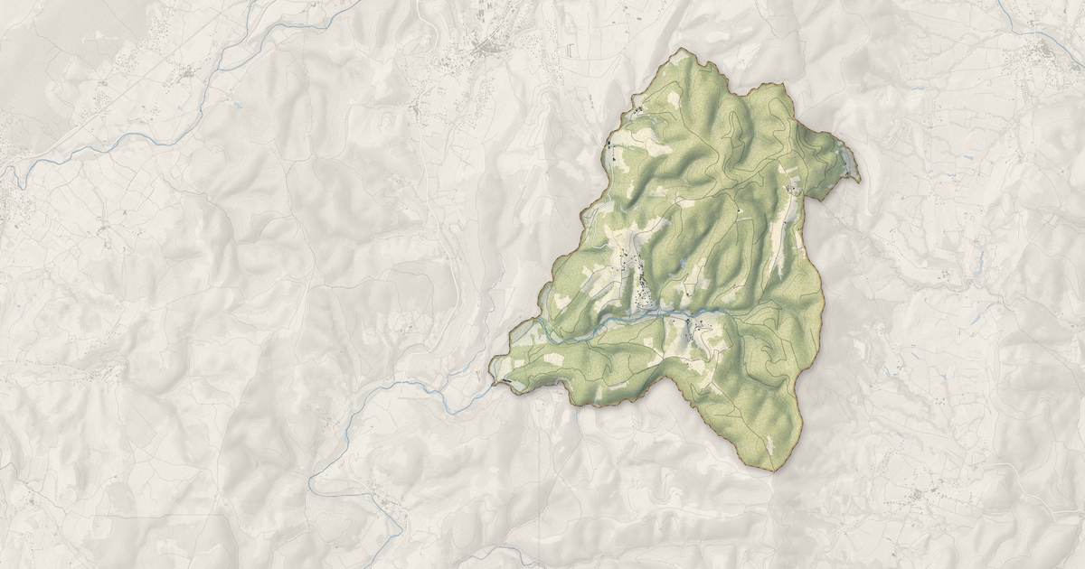Portrait cartographique de Saint-Andéol-de-Berg : relief, eau, forêts, bâti et voies, calculés à partir des données de l'IGN
