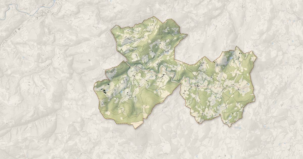 Portrait cartographique de Saint-Barthélemy-Grozon : relief, eau, forêts, bâti et voies, calculés à partir des données de l'IGN