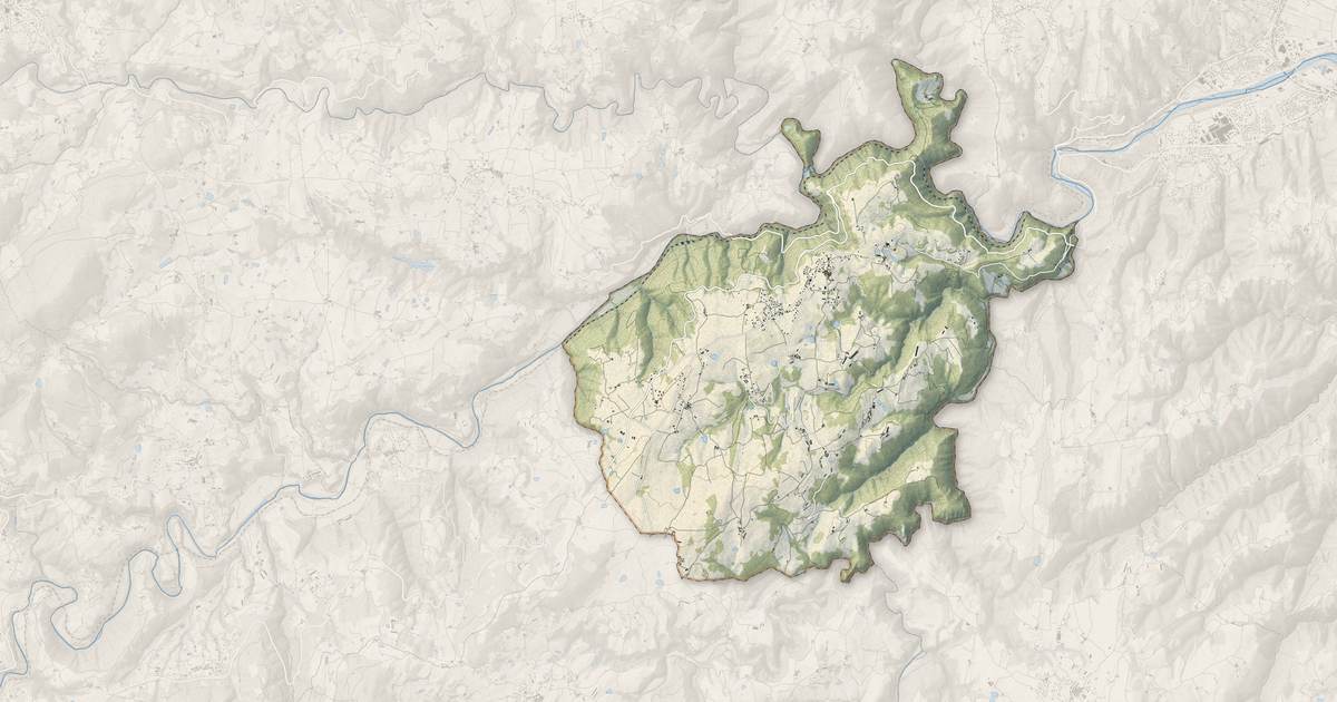 Portrait cartographique de Saint-Barthélemy-le-Plain : relief, eau, forêts, bâti et voies, calculés à partir des données de l'IGN