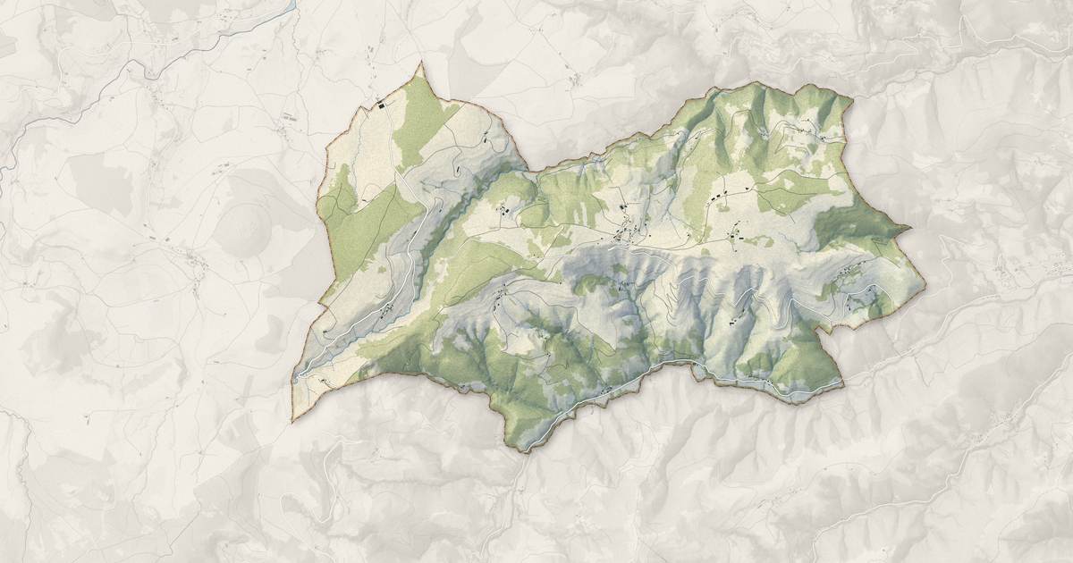 Portrait cartographique de Saint-Clément : relief, eau, forêts, bâti et voies, calculés à partir des données de l'IGN