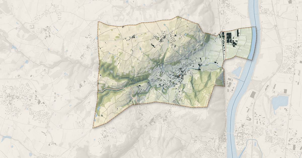 Portrait cartographique de Saint-Désirat : relief, eau, forêts, bâti et voies, calculés à partir des données de l'IGN