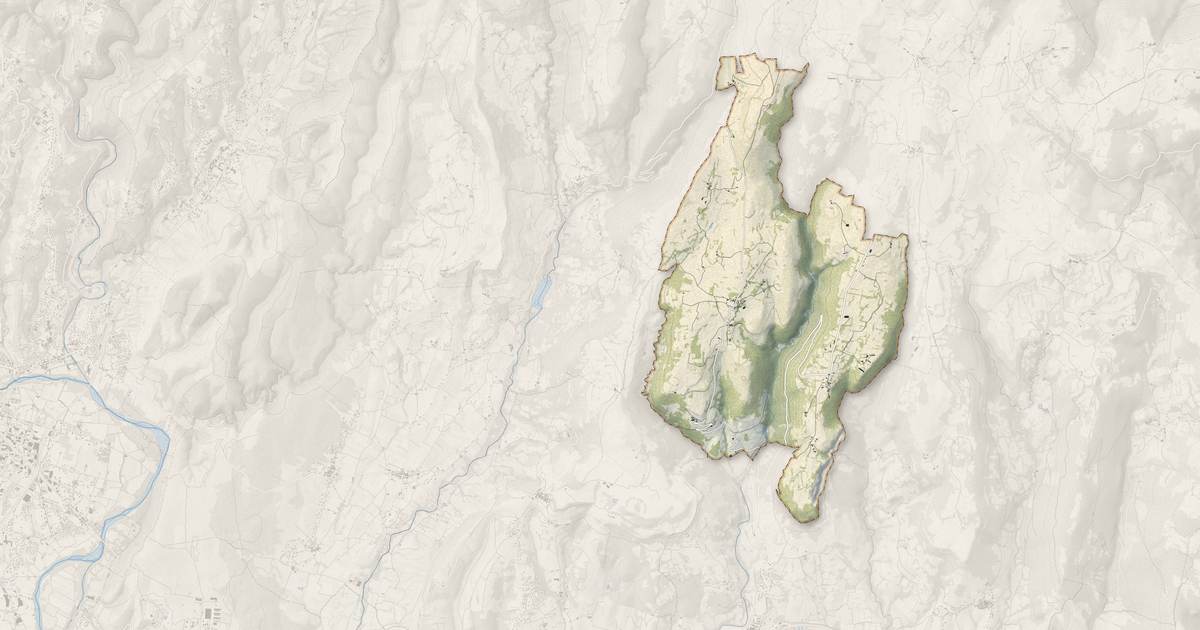 Portrait cartographique de Saint-Gineys-en-Coiron : relief, eau, forêts, bâti et voies, calculés à partir des données de l'IGN