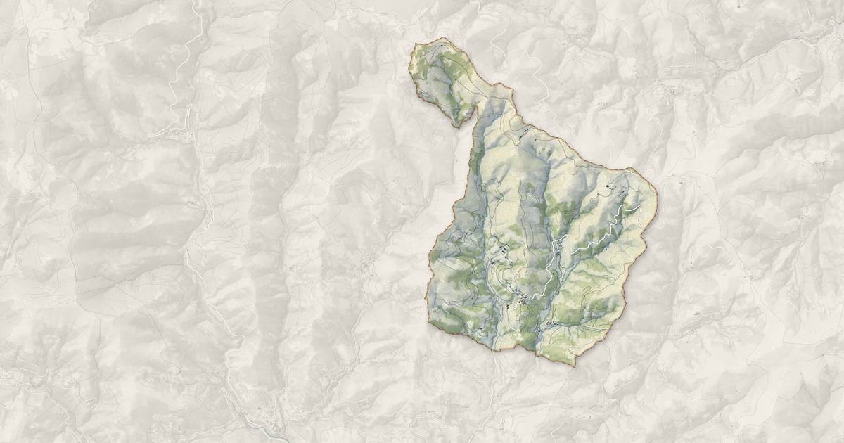 Portrait cartographique de Saint-Joseph-des-Bancs : relief, eau, forêts, bâti et voies, calculés à partir des données de l'IGN