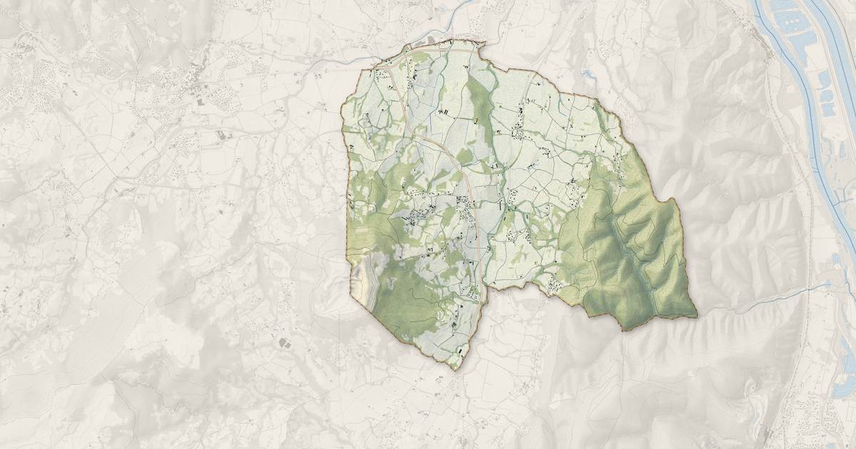 Portrait cartographique de Saint-Lager-Bressac : relief, eau, forêts, bâti et voies, calculés à partir des données de l'IGN