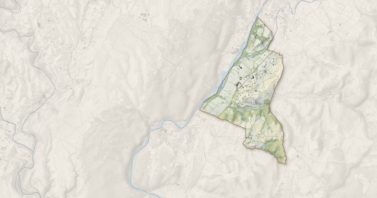 Portrait cartographique de Saint-Maurice-d'Ardèche : relief, eau, forêts, bâti et voies, calculés à partir des données de l'IGN