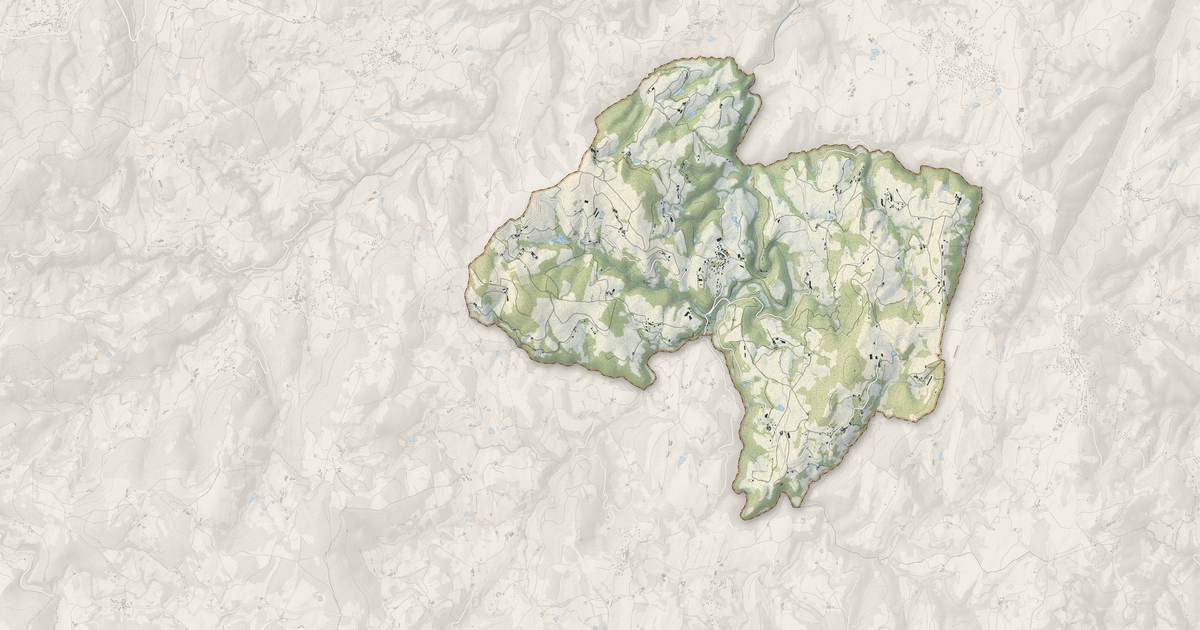Portrait cartographique de Saint-Sylvestre : relief, eau, forêts, bâti et voies, calculés à partir des données de l'IGN