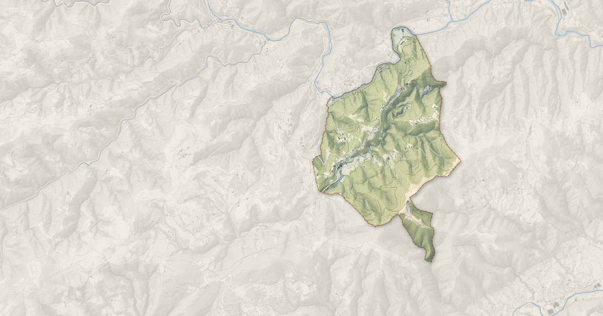 Portrait cartographique de Saint-Vincent-de-Durfort : relief, eau, forêts, bâti et voies, calculés à partir des données de l'IGN
