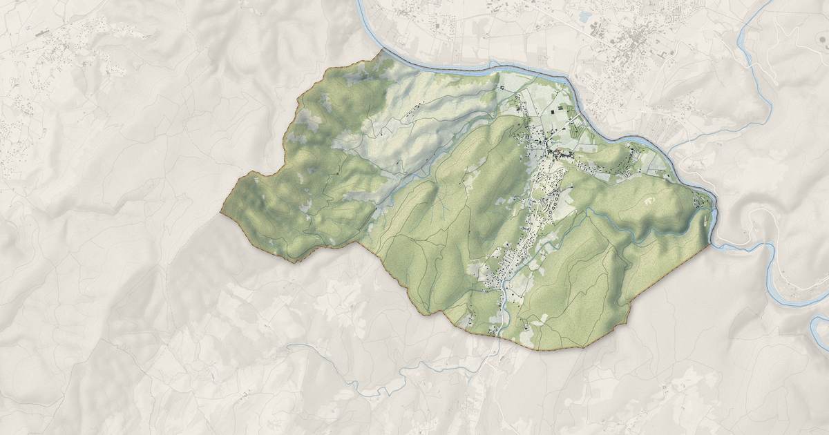 Portrait cartographique de Salavas : relief, eau, forêts, bâti et voies, calculés à partir des données de l'IGN