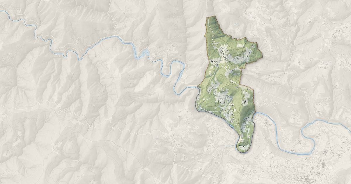 Portrait cartographique de Les Salelles : relief, eau, forêts, bâti et voies, calculés à partir des données de l'IGN