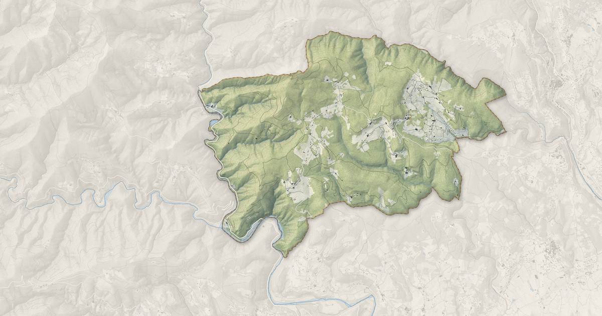 Portrait cartographique de Sanilhac : relief, eau, forêts, bâti et voies, calculés à partir des données de l'IGN