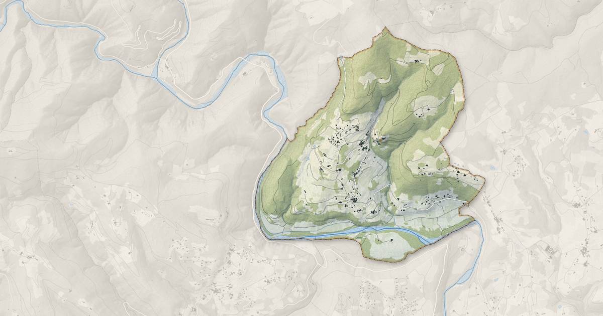 Portrait cartographique de Vernon : relief, eau, forêts, bâti et voies, calculés à partir des données de l'IGN