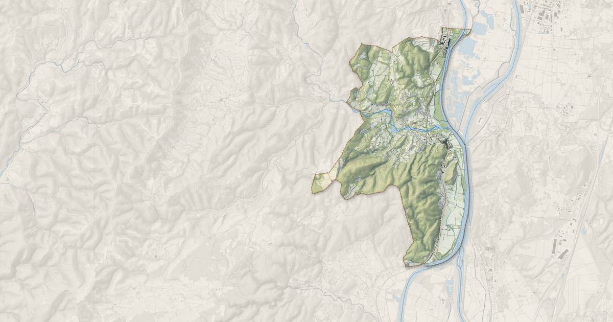 Portrait cartographique de Viviers : relief, eau, forêts, bâti et voies, calculés à partir des données de l'IGN