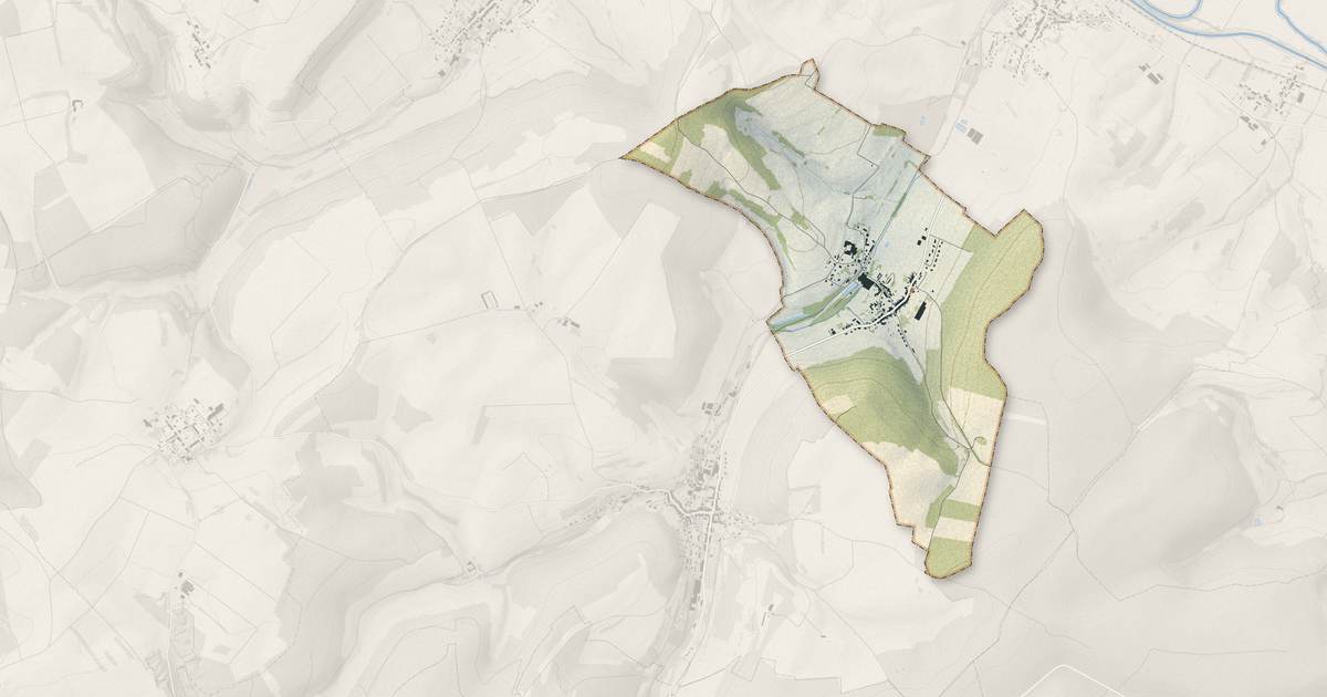 Portrait cartographique de Angecourt : relief, eau, forêts, bâti et voies, calculés à partir des données de l'IGN