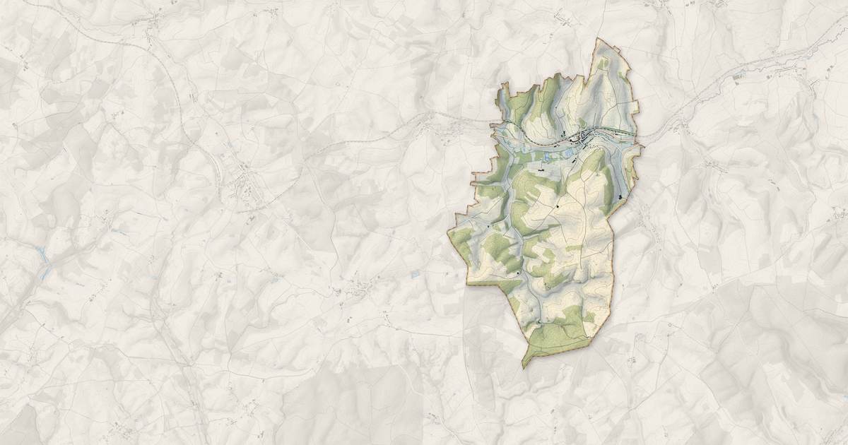 Portrait cartographique de Aubigny-les-Pothées : relief, eau, forêts, bâti et voies, calculés à partir des données de l'IGN
