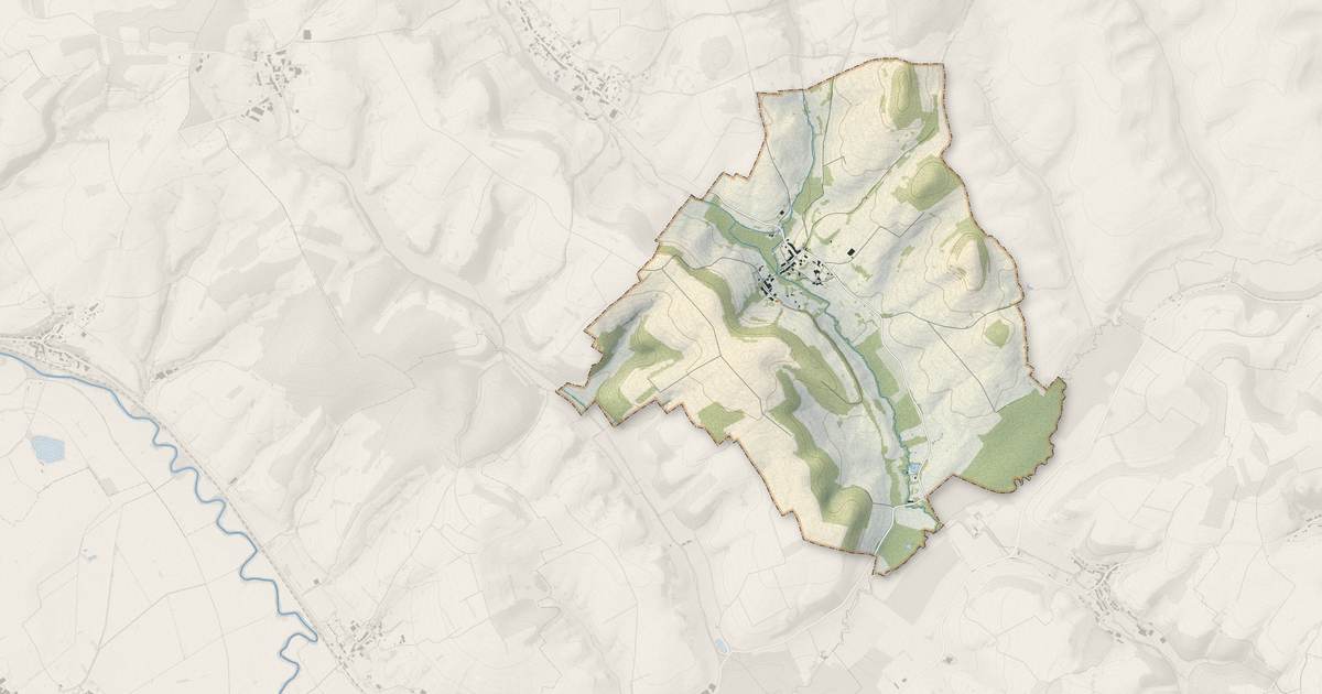 Portrait cartographique de Auflance : relief, eau, forêts, bâti et voies, calculés à partir des données de l'IGN