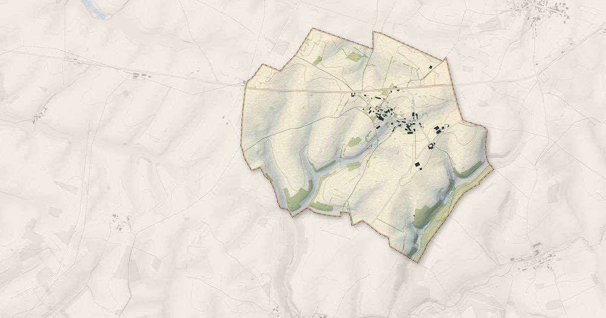Portrait cartographique de Auge : relief, eau, forêts, bâti et voies, calculés à partir des données de l'IGN