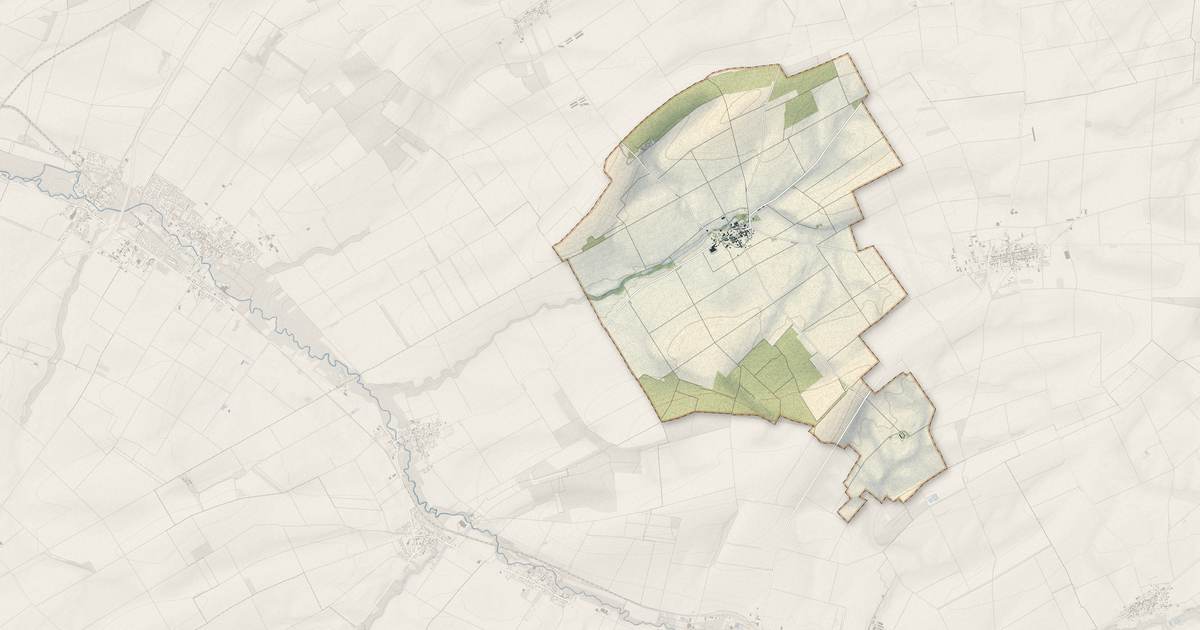 Portrait cartographique de Aussonce : relief, eau, forêts, bâti et voies, calculés à partir des données de l'IGN