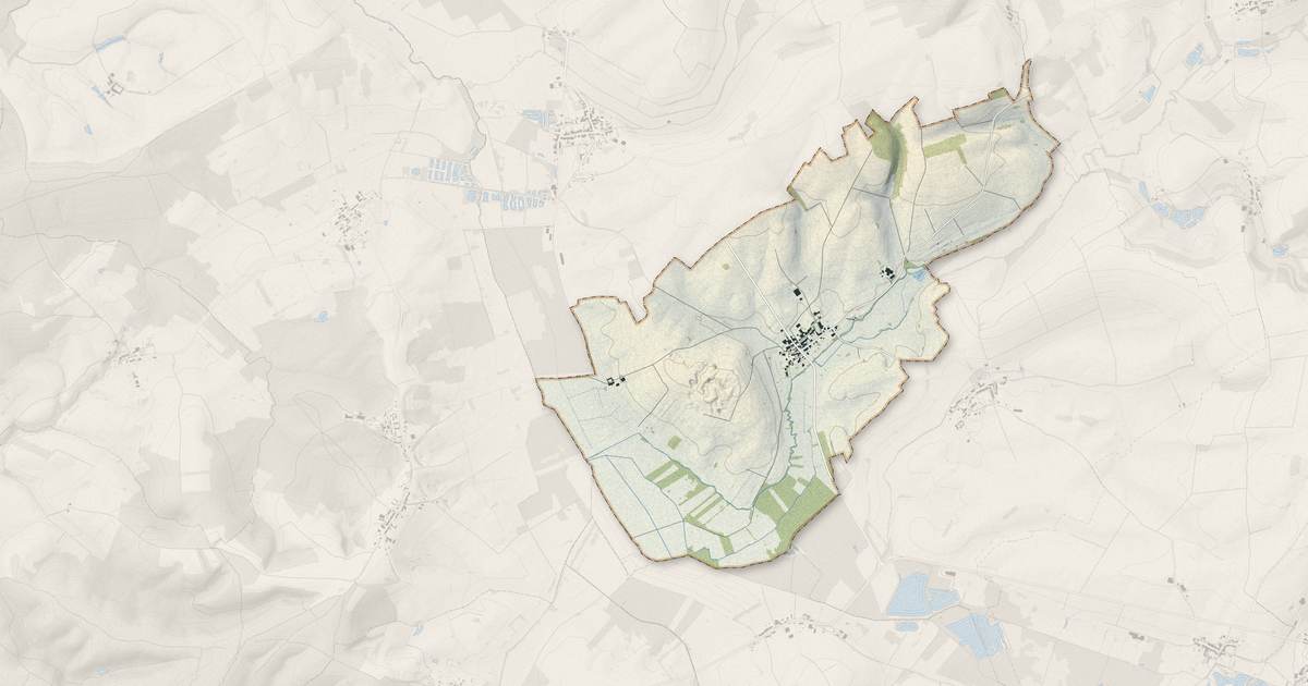 Portrait cartographique de Authe : relief, eau, forêts, bâti et voies, calculés à partir des données de l'IGN