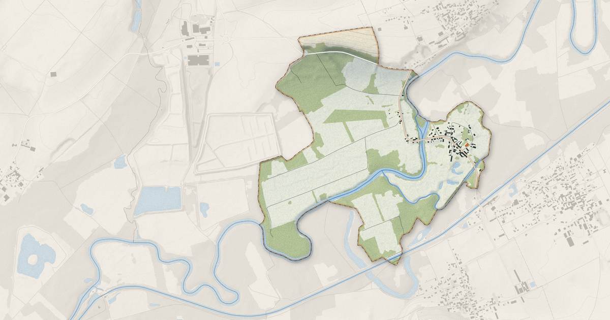 Portrait cartographique de Balham : relief, eau, forêts, bâti et voies, calculés à partir des données de l'IGN