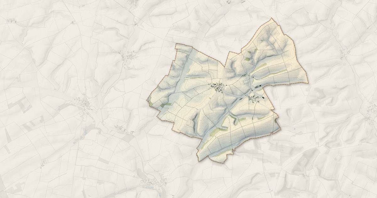 Portrait cartographique de Banogne-Recouvrance : relief, eau, forêts, bâti et voies, calculés à partir des données de l'IGN