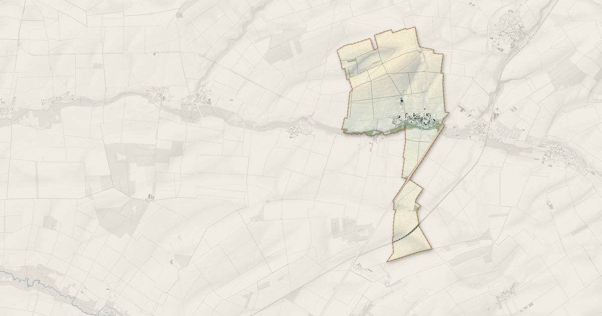 Portrait cartographique de Bergnicourt : relief, eau, forêts, bâti et voies, calculés à partir des données de l'IGN
