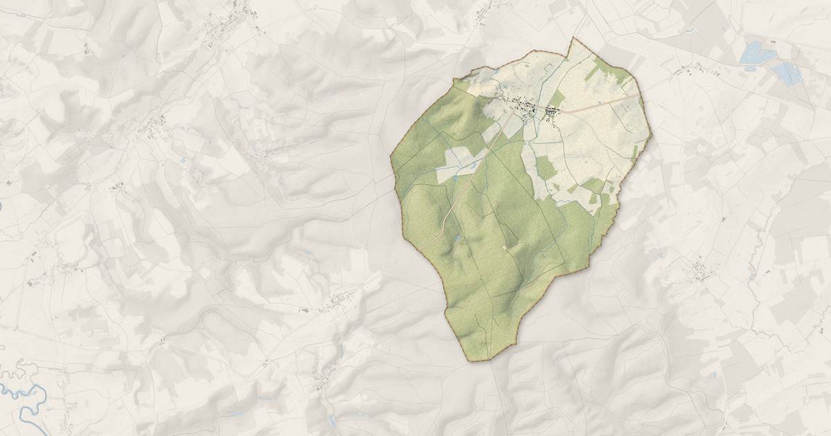 Portrait cartographique de Boult-aux-Bois : relief, eau, forêts, bâti et voies, calculés à partir des données de l'IGN