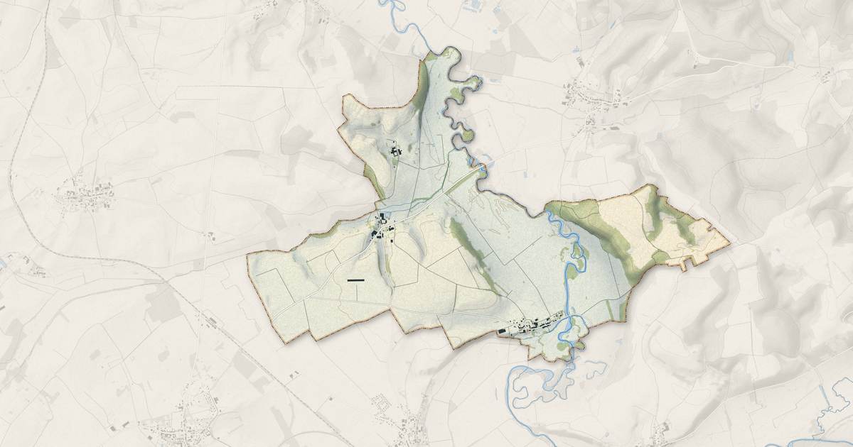 Portrait cartographique de Brécy-Brières : relief, eau, forêts, bâti et voies, calculés à partir des données de l'IGN