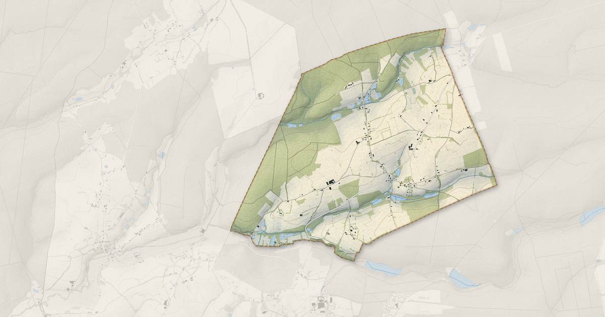 Portrait cartographique de Brognon : relief, eau, forêts, bâti et voies, calculés à partir des données de l'IGN
