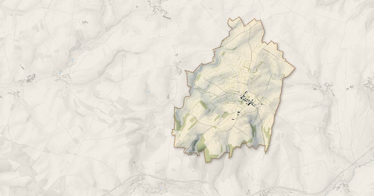 Portrait cartographique de Cernion : relief, eau, forêts, bâti et voies, calculés à partir des données de l'IGN
