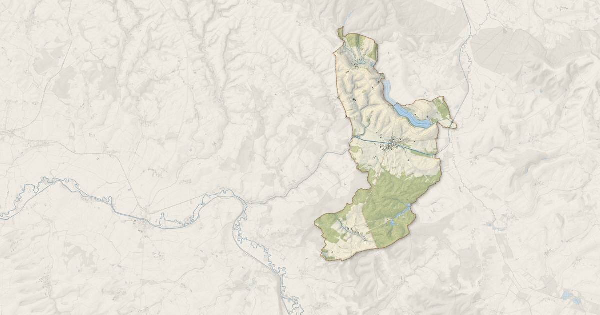 Portrait cartographique de Bairon et ses environs : relief, eau, forêts, bâti et voies, calculés à partir des données de l'IGN