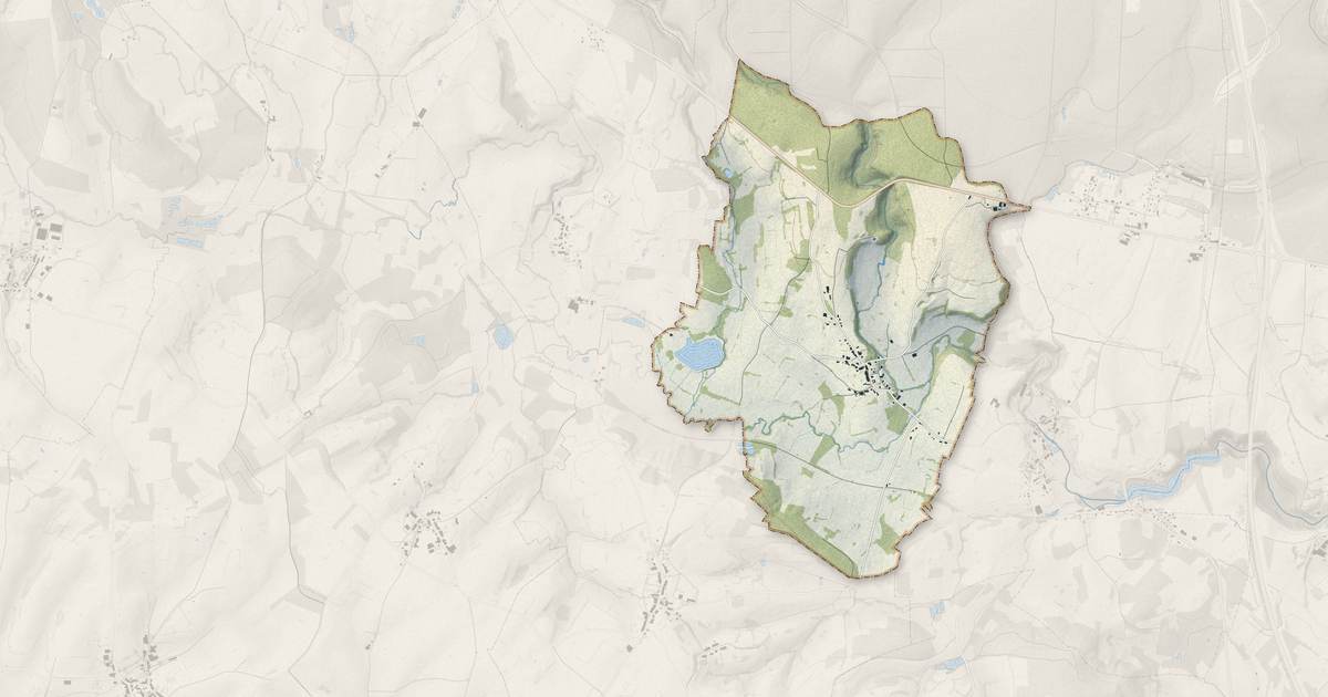 Portrait cartographique de Chilly : relief, eau, forêts, bâti et voies, calculés à partir des données de l'IGN