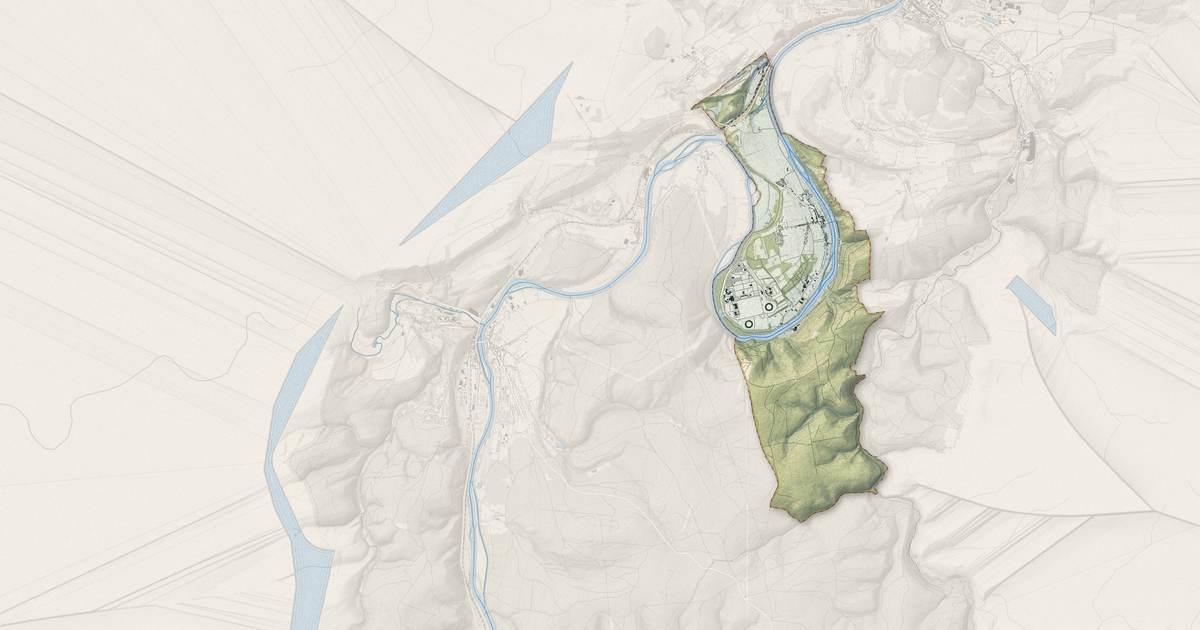 Portrait cartographique de Chooz : relief, eau, forêts, bâti et voies, calculés à partir des données de l'IGN
