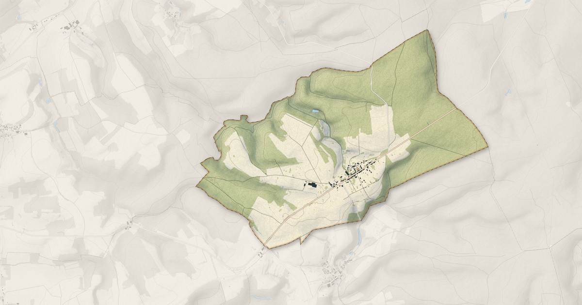 Portrait cartographique de La Croix-aux-Bois : relief, eau, forêts, bâti et voies, calculés à partir des données de l'IGN
