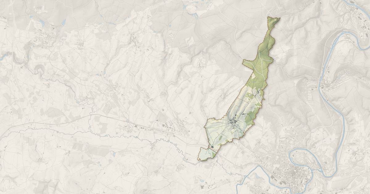 Portrait cartographique de Damouzy : relief, eau, forêts, bâti et voies, calculés à partir des données de l'IGN