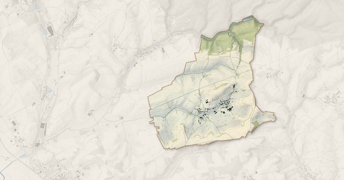 Portrait cartographique de Les Deux-Villes : relief, eau, forêts, bâti et voies, calculés à partir des données de l'IGN