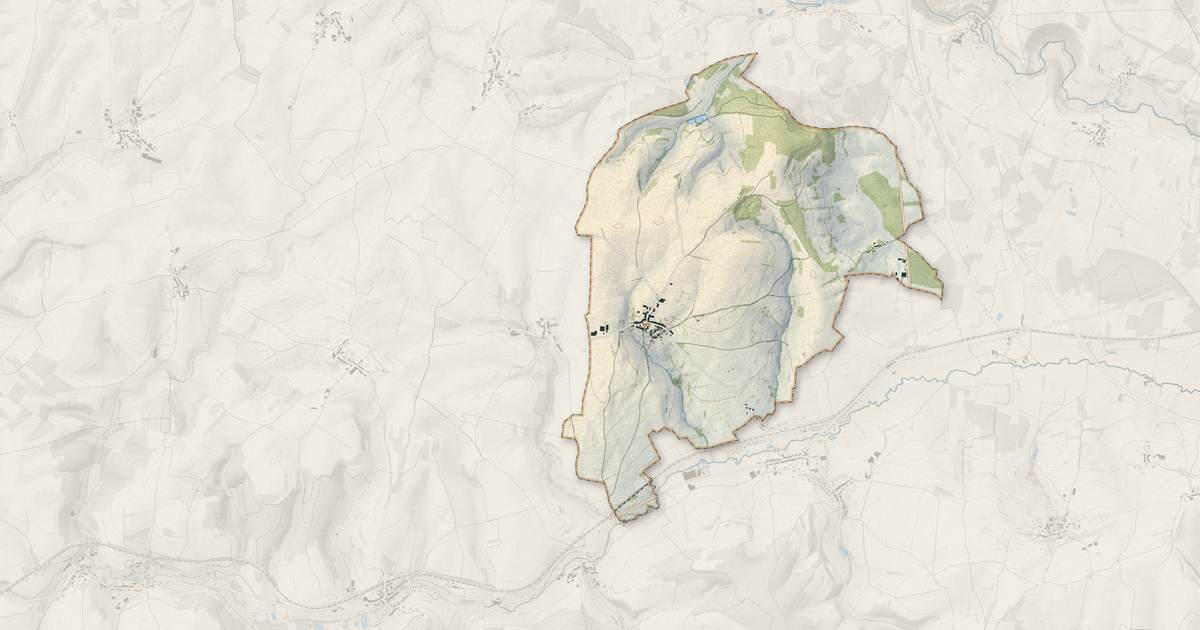 Portrait cartographique de L'Échelle : relief, eau, forêts, bâti et voies, calculés à partir des données de l'IGN