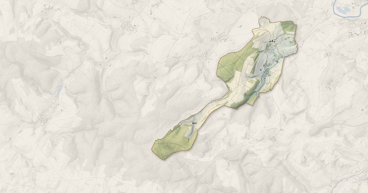 Portrait cartographique de Fagnon : relief, eau, forêts, bâti et voies, calculés à partir des données de l'IGN