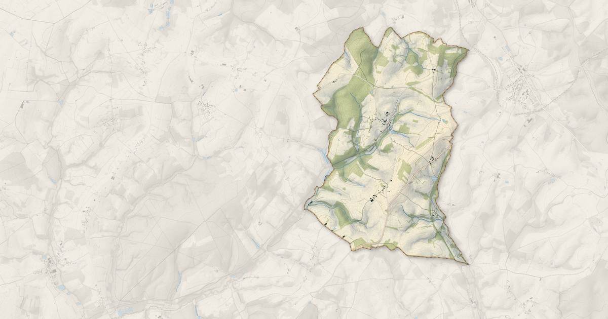 Portrait cartographique de La Férée : relief, eau, forêts, bâti et voies, calculés à partir des données de l'IGN