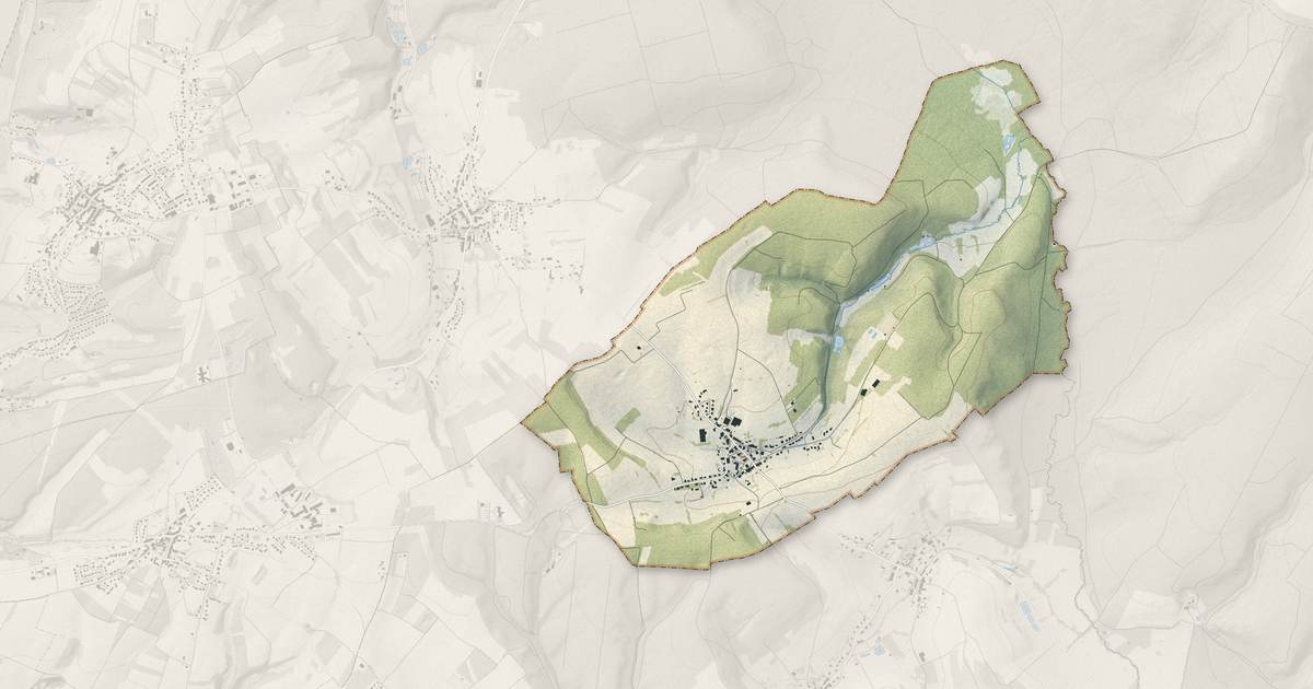 Portrait cartographique de Gernelle : relief, eau, forêts, bâti et voies, calculés à partir des données de l'IGN