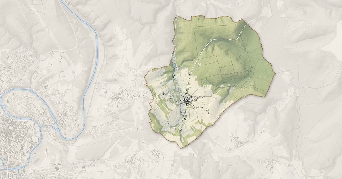 Portrait cartographique de La Grandville : relief, eau, forêts, bâti et voies, calculés à partir des données de l'IGN