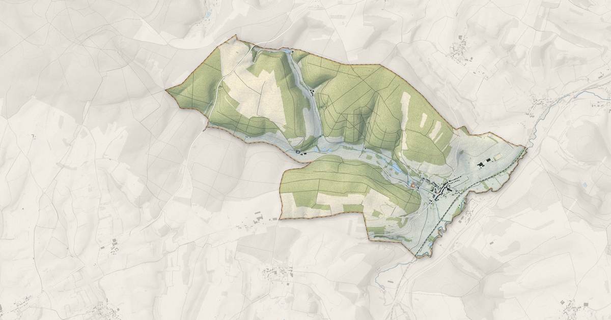 Portrait cartographique de Guignicourt-sur-Vence : relief, eau, forêts, bâti et voies, calculés à partir des données de l'IGN