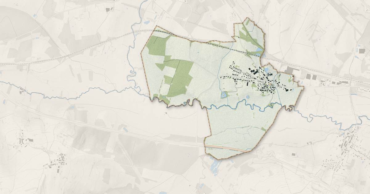 Portrait cartographique de Ham-les-Moines : relief, eau, forêts, bâti et voies, calculés à partir des données de l'IGN