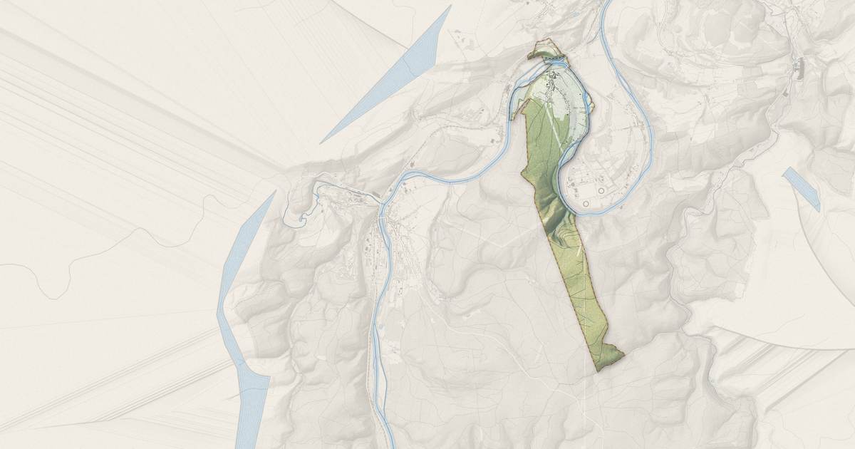 Portrait cartographique de Ham-sur-Meuse : relief, eau, forêts, bâti et voies, calculés à partir des données de l'IGN